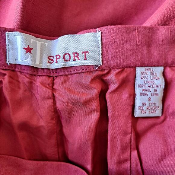 Lord & Taylor Sport Women Red Flat Front Relaxed Straight Leg Pants - Size 8 NWT - Picture 9 of 9